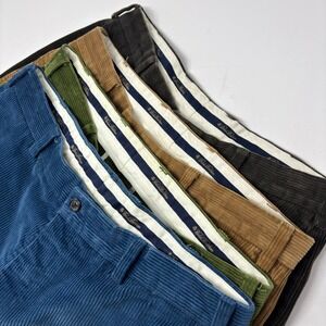 Lot 4 Brooks Brothers Hudson Corduroy Pants Mens W35 L32 Fits 33x31 Preppy